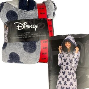 Disney Womens Mickey Mouse Hooded Lounger Navy Size Medium NWT